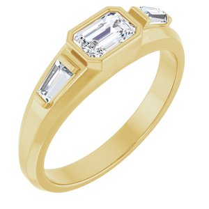 14K Yellow Gold 7/8 CTW Natural Diamond Three-Stone Band