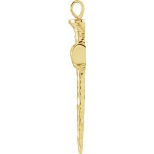 14K Yellow Gold Nail Cross Pendant
