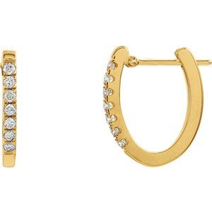 14K Yellow Gold 1/3 CTW Natural Diamond Hoop Earrings
