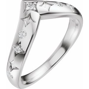14K White Gold 1/8 CTW Natural Diamond Contour Band