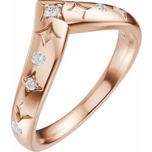 14K Rose Gold 1/8 CTW Lab-Grown Diamond Contour Band
