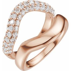 14K Rose Gold 1 CTW Natural Diamond Ring Guard