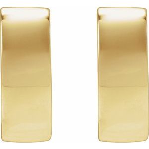 14K Yellow Gold Hinged 12 mm Hoop Earrings