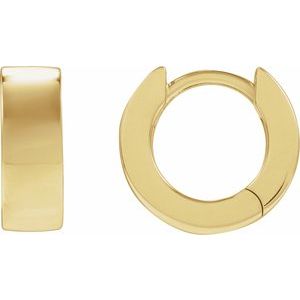 14K Yellow Gold Hinged 12 mm Hoop Earrings