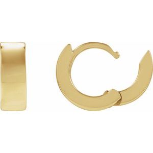14K Yellow Gold Hinged 12 mm Hoop Earrings