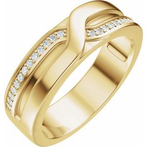 14K Yellow Gold 1/8 CTW Natural Diamond Band
