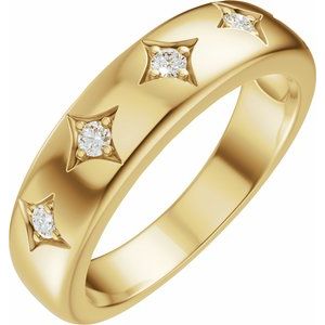 14K Yellow Gold 1/10 CTW Natural Diamond Anniversary Band
