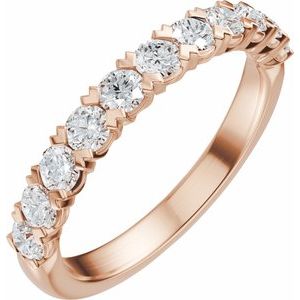 14K Rose Gold 3/4 CTW Natural Diamond Anniversary Band