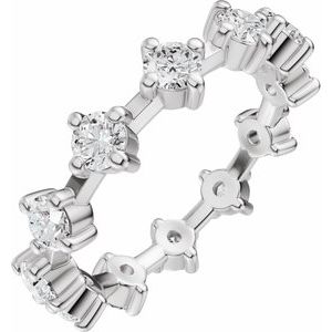 14K White Gold 1 1/5 CTW Natural Diamnd Eternity Band Size 7