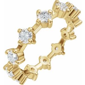 14K Yellow Gold 1 1/5 CTW Natural Diamnd Eternity Band Size 7