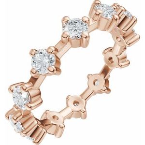 14K Rose Gold 1 1/5 CTW Natural Diamnd Eternity Band Size 7
