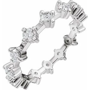 14K White Gold 1 CTW Natural Diamond Eternity Band Size 7