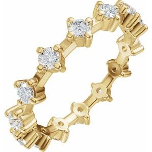 14K Yellow Gold 1 CTW Lab-Grown Diamond Eternity Band Size 7