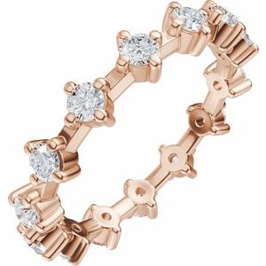 14K Rose Gold 1 CTW Natural Diamond Eternity Band Size 7