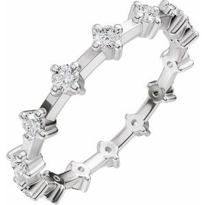14K White Gold 1/2 CTW Lab-Grown Diamond Eternity Band Size 7