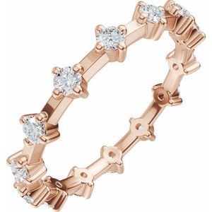 14K Rose Gold 1/2 CTW Lab-Grown Diamond Eternity Band Size 7