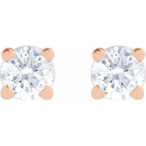 14K Rose Gold 1/10 CT Lab-Grown Diamond  Earring