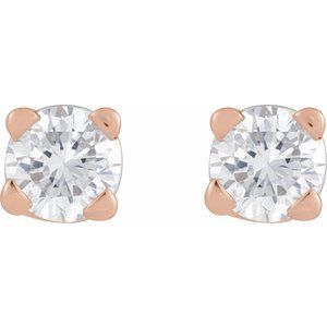 14K Rose Gold .06 CT Natural Diamond Earrings