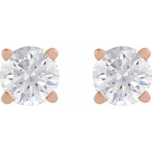 14K Rose Gold 1/4 CT Natural Diamond Earring