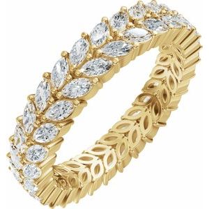 14K Yellow Gold Lab-Grown Diamond Eternity Band Size 7
