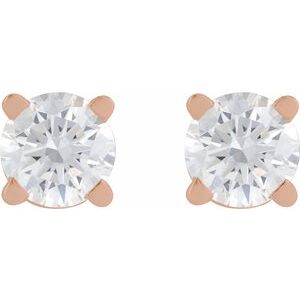 14K Rose Gold 1/6 CT Natural Diamond  Earring
