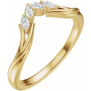 14K Yellow Gold 1/8 CTW Natural Diamond Contour Band