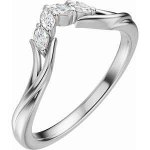 14K White Gold 1/8 CTW Lab-Grown Diamond Contour Band