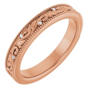 14K Rose Gold .02 CTW Natural Diamond Band Size 7