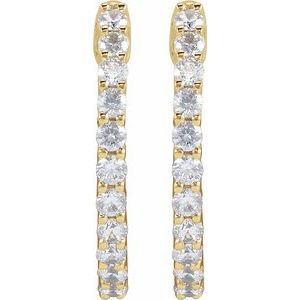 14K Yellow Gold 3/4 CTW Lab-Grown Diamond Inside-Outside Hinged 17.2 mm Hoop Earrings