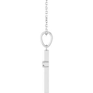 Platinum .03 CT Natural Diamond Cross 16-18" Necklace