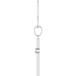 Sterling Silver .06 CT Natural Diamond Cross 16-18" Necklace