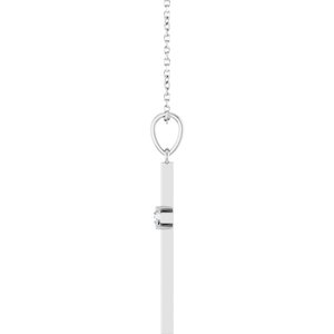 Sterling Silver 1/10 CT Natural Diamond  Cross 16-19" Necklace