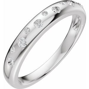 14K White Gold 1/5 CTW Natural Diamond Anniversary Band