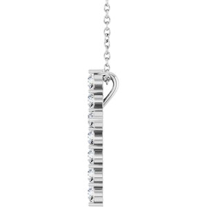 Platinum 3/8 CTW Natural Diamond Cross 16-18" Necklace