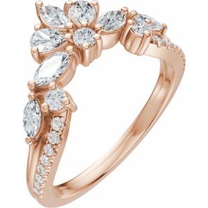 14K Rose Gold 3/4 CTW Lab-Grown Diamond Contour Band
