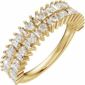 14K Yellow Gold 1 CTW Natural Diamond Anniversary Band