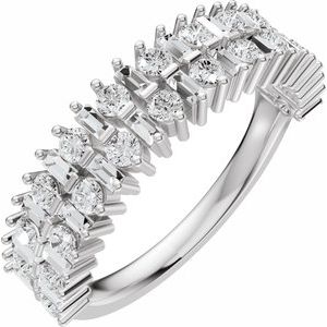 Platinum 1 CTW Natural Diamond Anniversary Band