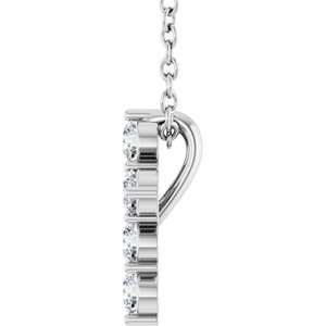 Sterling Silver 1/4 CTW Natural Diamond Cross 16-18" Necklace