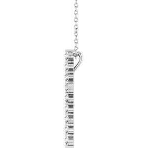 14K White Gold 1/2 CTW Natural Diamond Cross 16-18" Necklace