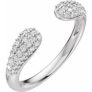 Platinum 1/3 CTW Lab-Grown Diamond Open Band Size 7