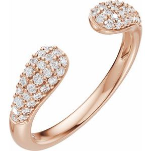 14K Rose Gold 1/3 CTW Lab-Grown Diamond Open Band Size 7