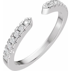 14K White Gold 1/6 CTW Lab-Grown Diamond Open Band Size 7