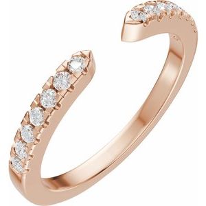 14K Rose Gold 1/6 CTW Lab-Grown Diamond Open Band
