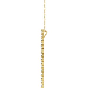 14K Yellow Gold 1 CTW Natural Diamond Cross 16-18" Necklace