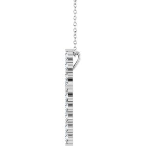 Platinum 3/4 CTW Natural Diamond Cross 16-18" Necklace