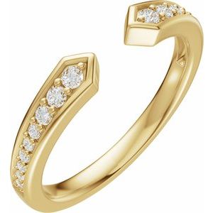14K Yellow Gold 1/5 CTW Natural Diamond Open Band Size 4
