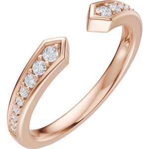 14K Rose Gold 1/5 CTW Natural Diamond Open Band Size 7