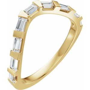 14K Yellow Gold 3/8 CTW Lab-Grown Diamond Contour Band