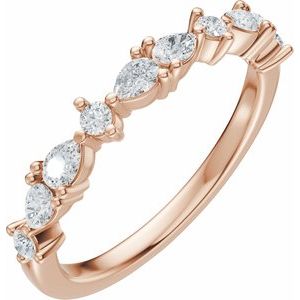 14K Rose Gold 1/2 CTW Lab-Grown Diamond Anniversary Band
