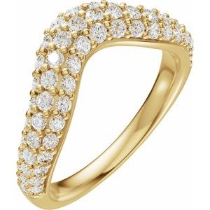 14K Yellow Gold 7/8 CTW Natural Diamond Contour Band